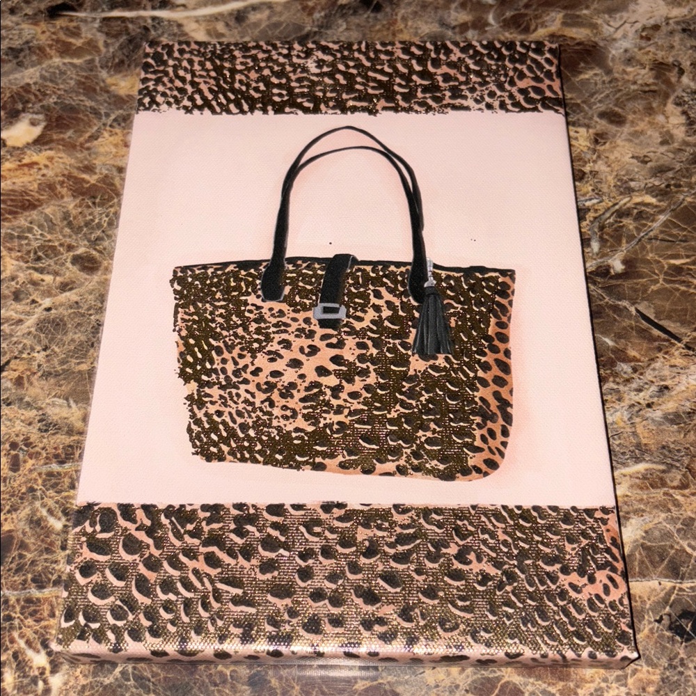 Chic Leopard Print Handbag Canvas